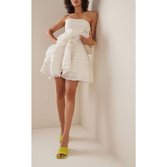 Aje Dresses & Skirts - Aje. Women's White Expressive Pleated Mini Dress